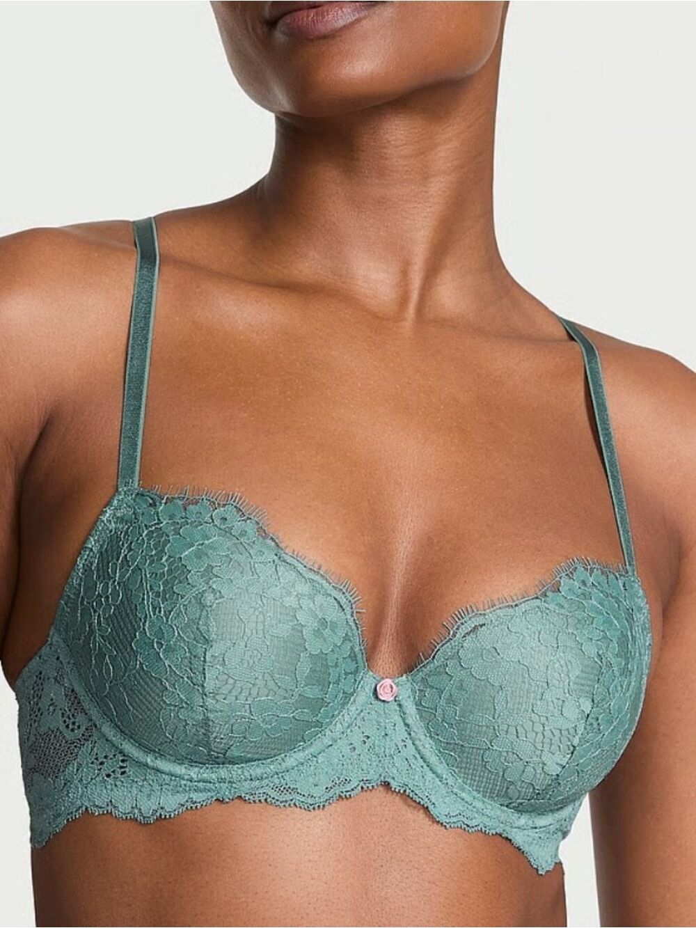 VS Dream Angels Lace Lightly Lined Classic Coverage Demi Bra Sz 34DDD